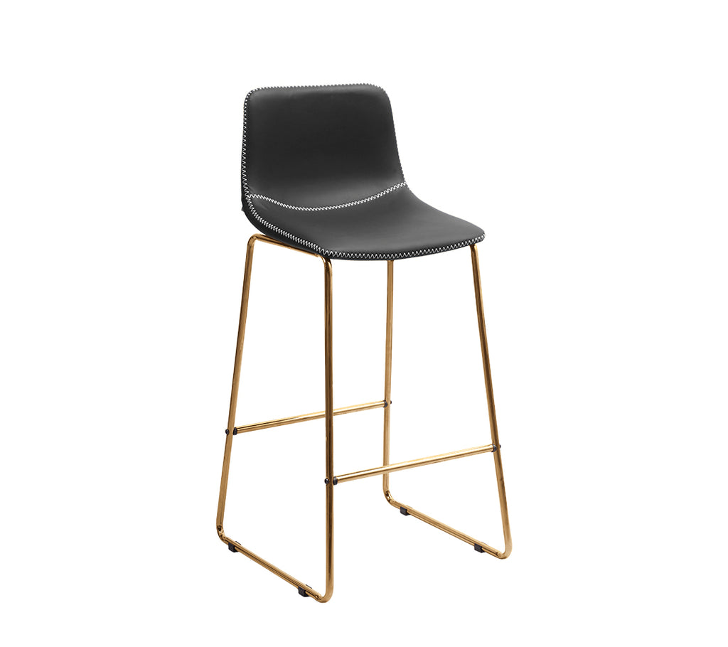 TABURETE DE BAR CAMILA NEGRO PATAS GOLD
