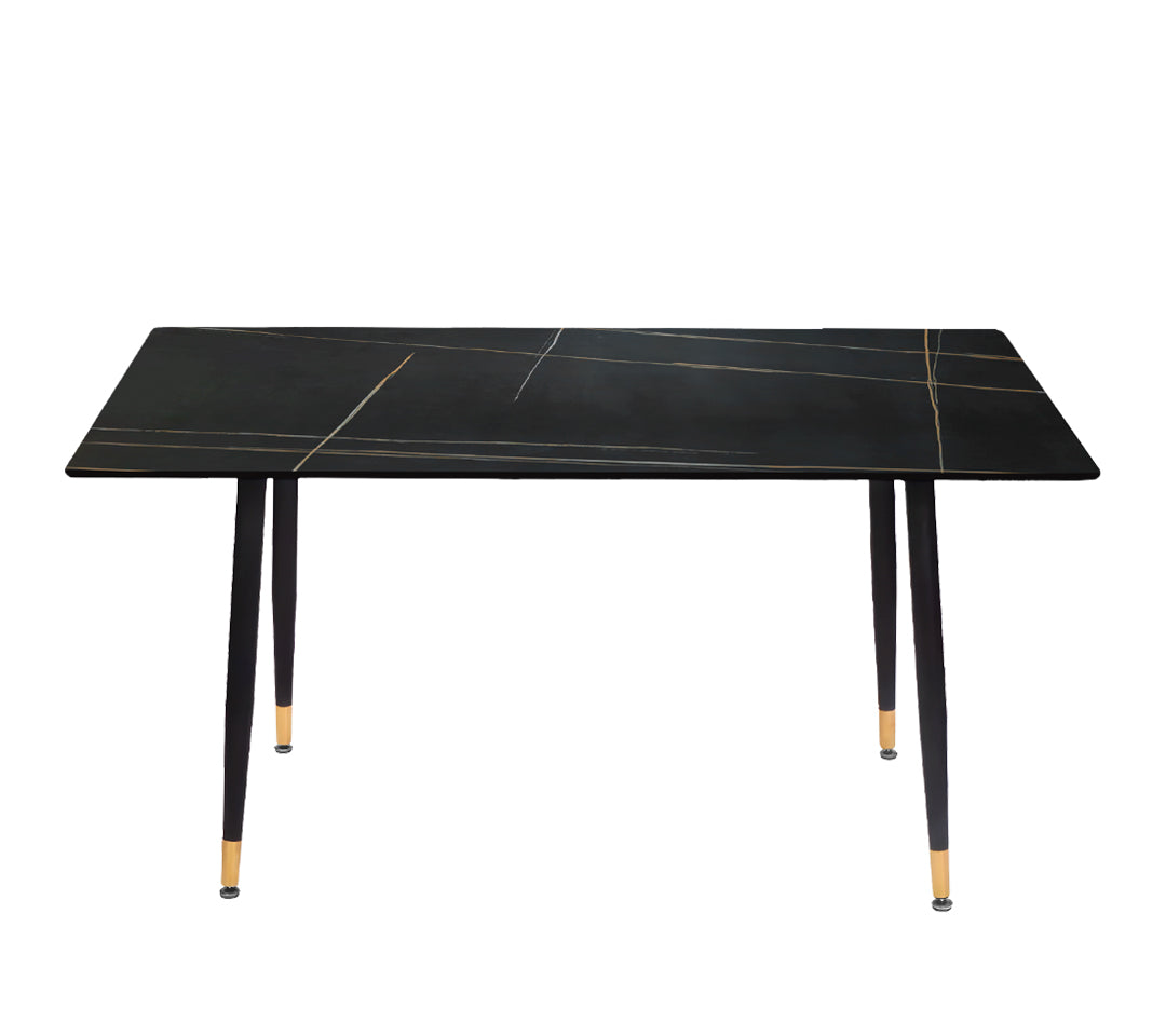 MESA MARMOL CERÁMICA NEGRO 140x80x75cm