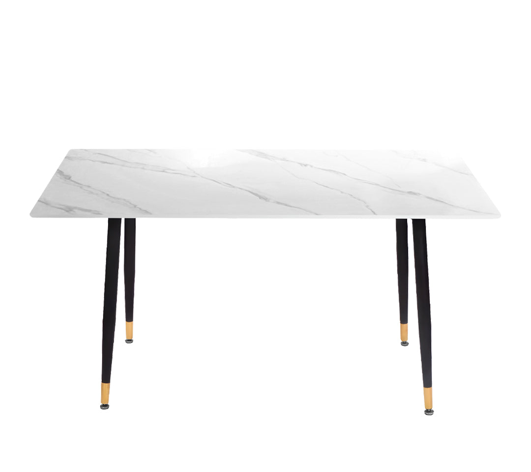 MESA MARMOL CERÁMICA BLANCO 140x80x75cm