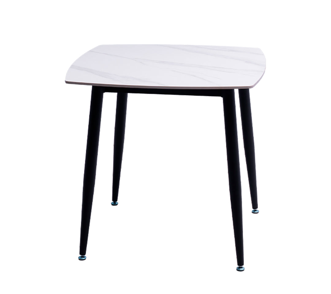MESA CUADRADA MARMOL CERÁMICA BLANCO 80X80cm