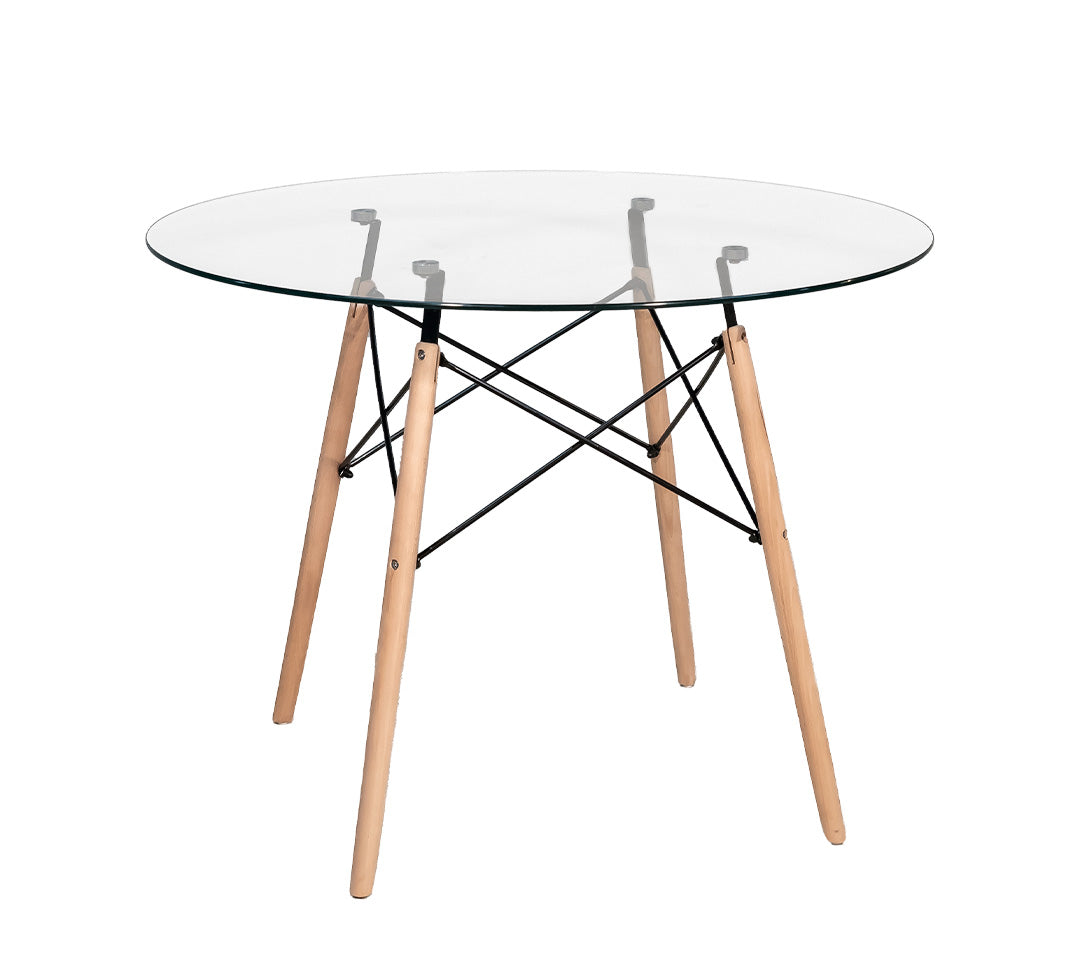 MESA BILOFFICE GLASS REDONDA 100x75cm