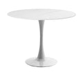 Mesa Redonda Mármol Cerámica Blanco 100X75CM