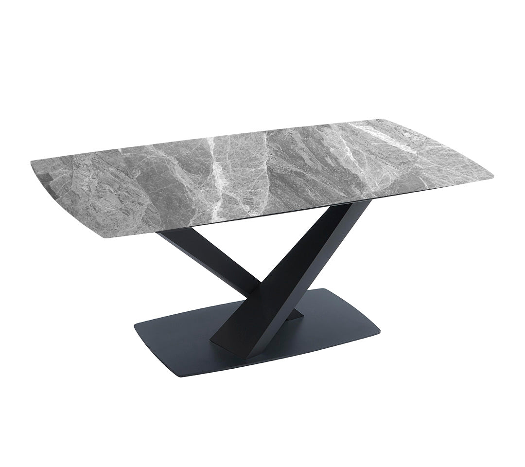 MESA AMSTERDAM MARMOL CERÁMICA GRIS 140x80x75cm