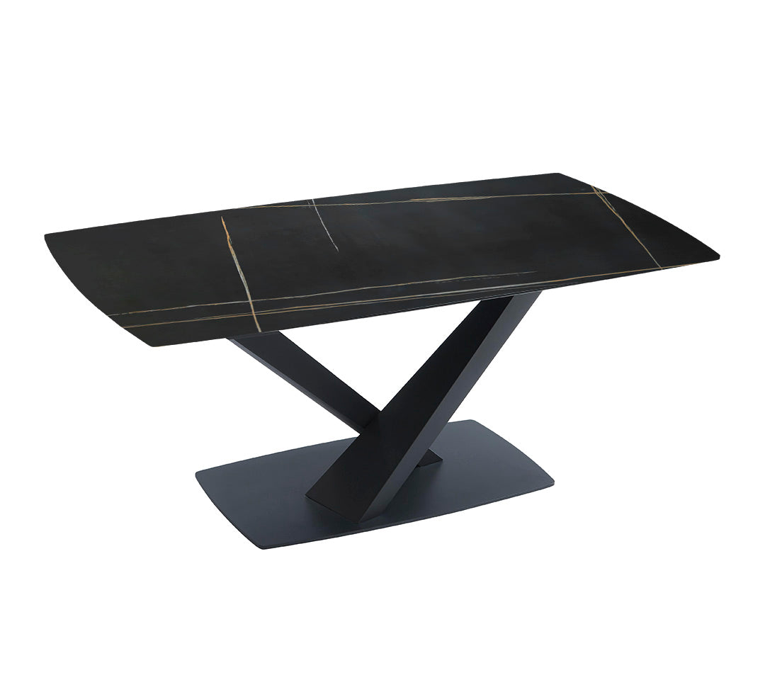 MESA AMSTERDAM MARMOL CERÁMICA NEGRO 140x80x75cm