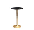 MESA REDONDA MULTIFUN. MARMOL PATAS GOLD 60cm NEGRO