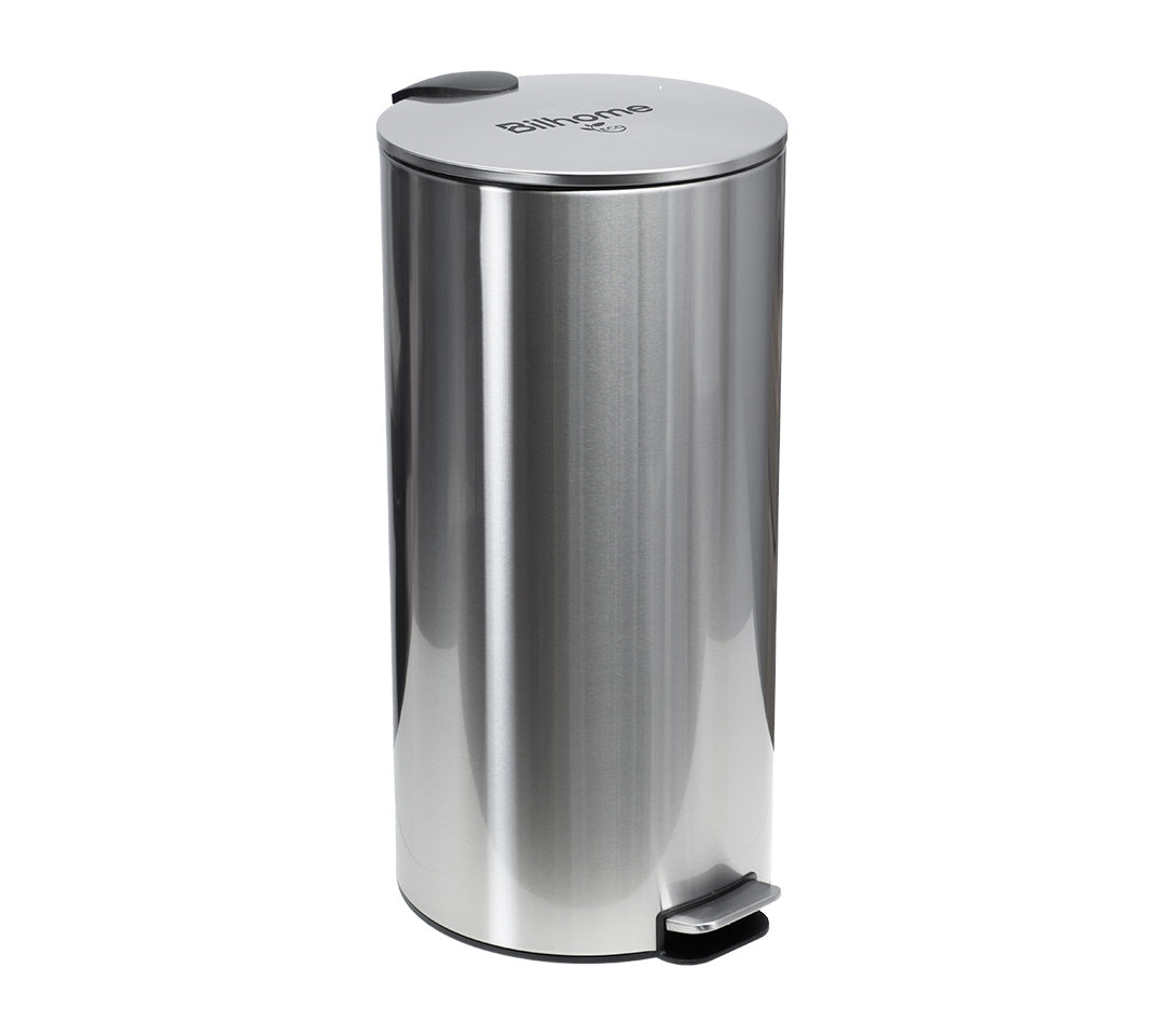 PAPELERA BILHOME CILINDRICA ACERO INOXIDABLE 27L
