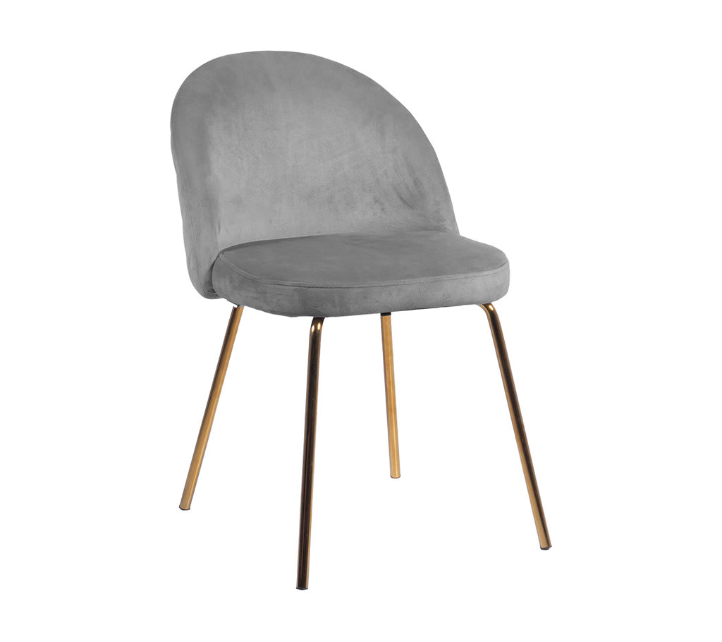 SILLA LETICIA VELVED GOLD COLOR GRIS