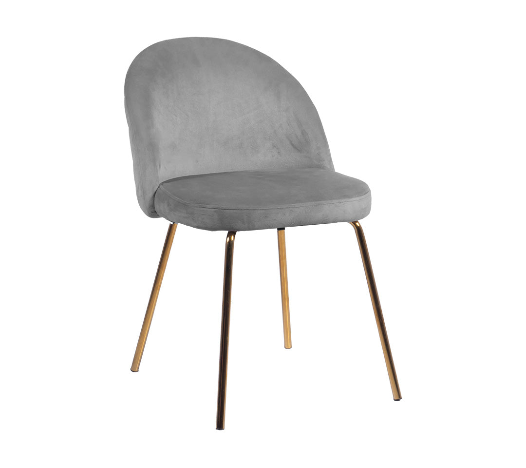 SILLA LETICIA VELVED GOLD COLOR GRIS