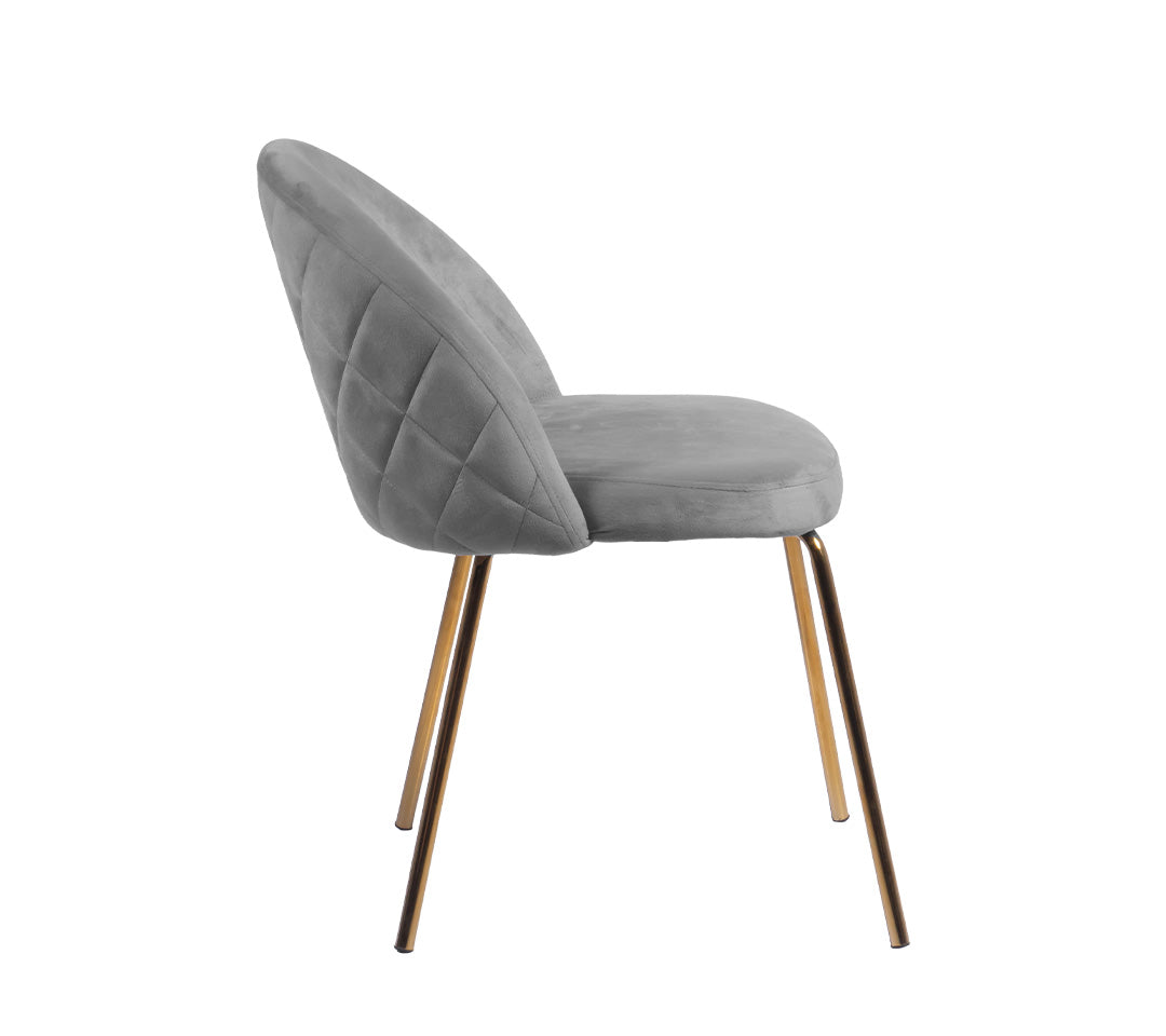 SILLA LETICIA VELVED GOLD COLOR GRIS