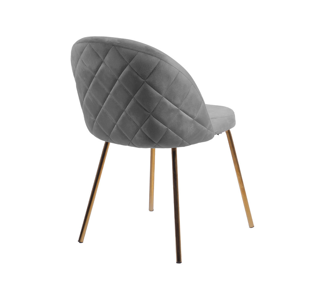 SILLA LETICIA VELVED GOLD COLOR GRIS