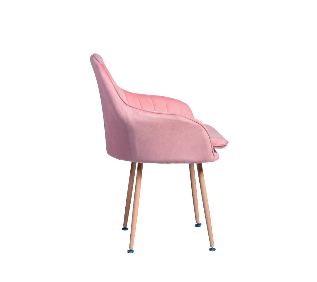 SILLA DE COMEDOR VELVED COLOR ROSE PINK