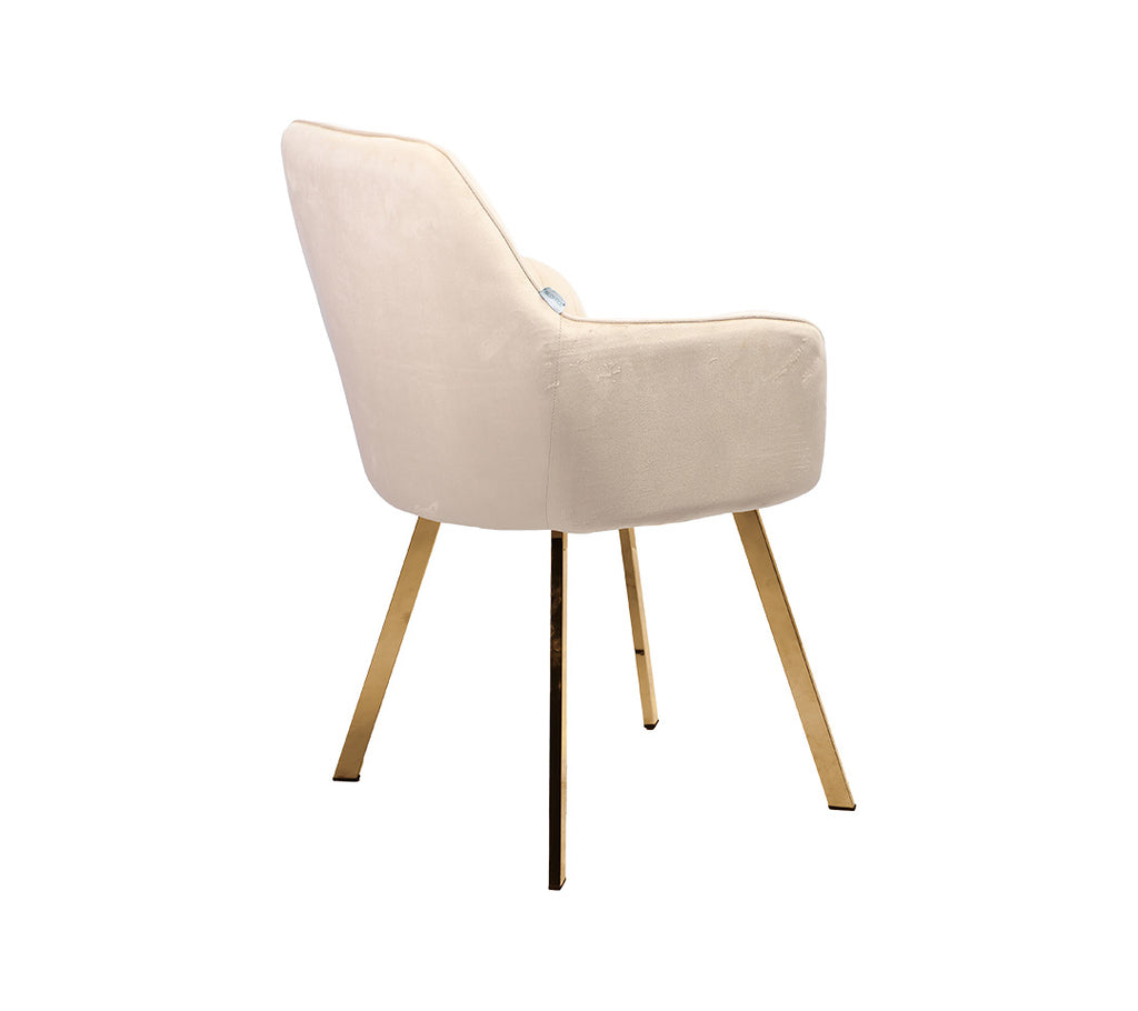SILLA DE COMEDOR VELVET PATAS GOLD COLOR CREMA