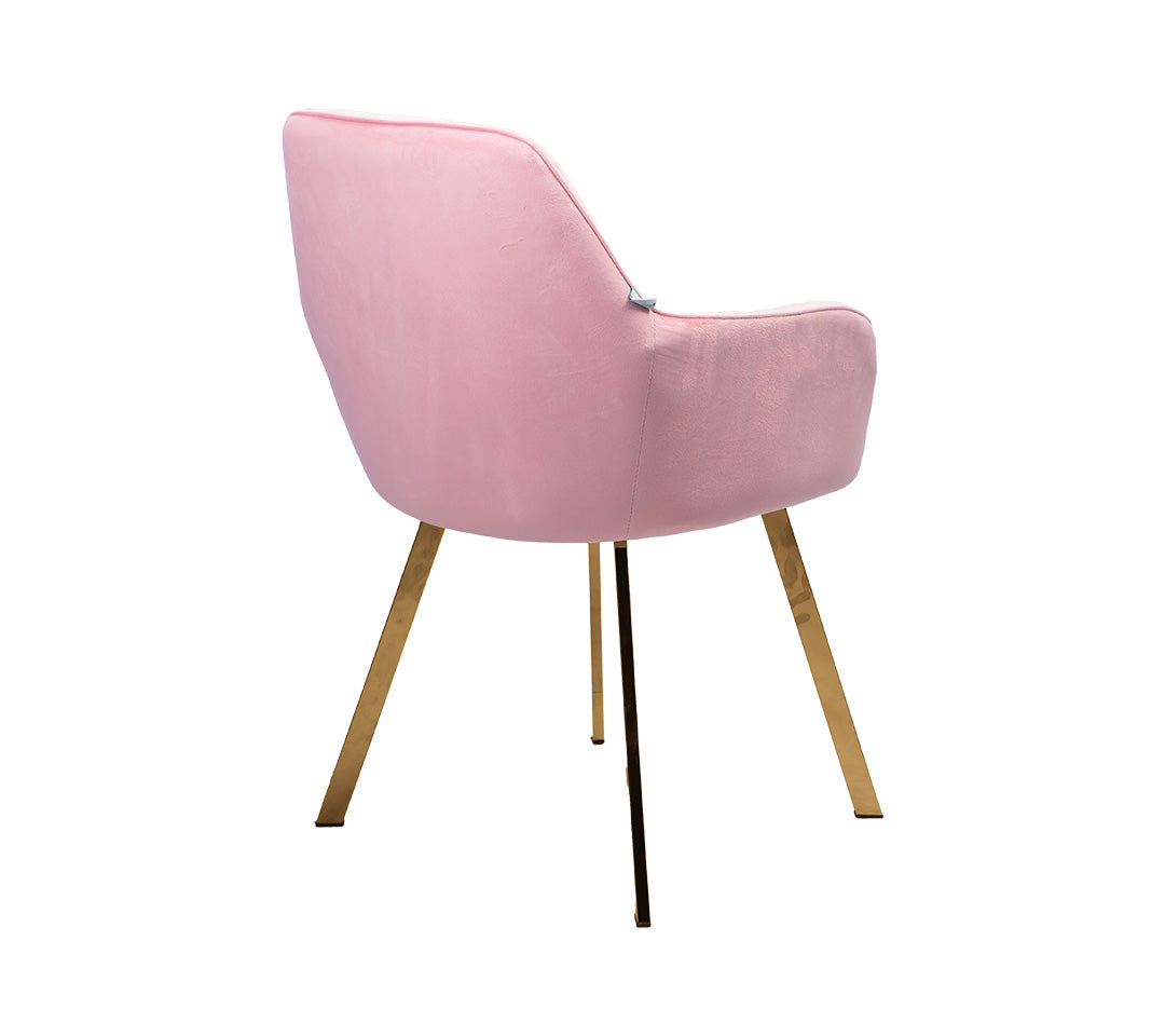 SILLA DE COMEDOR VELVET PINK PATAS GOLD