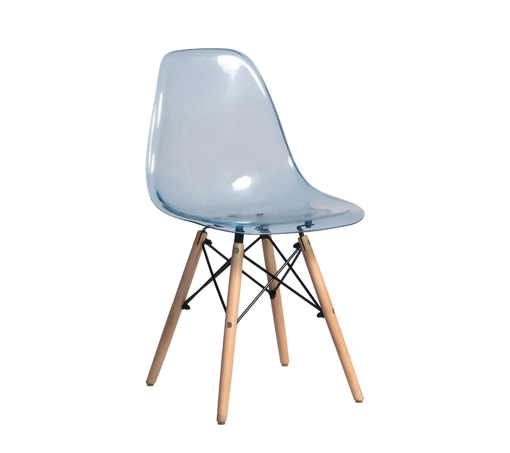 SILLA EAMES S/B TRANSPARENTE AZUL
