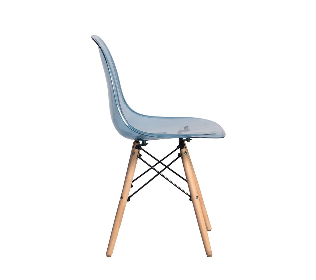 SILLA EAMES S/B TRANSPARENTE AZUL