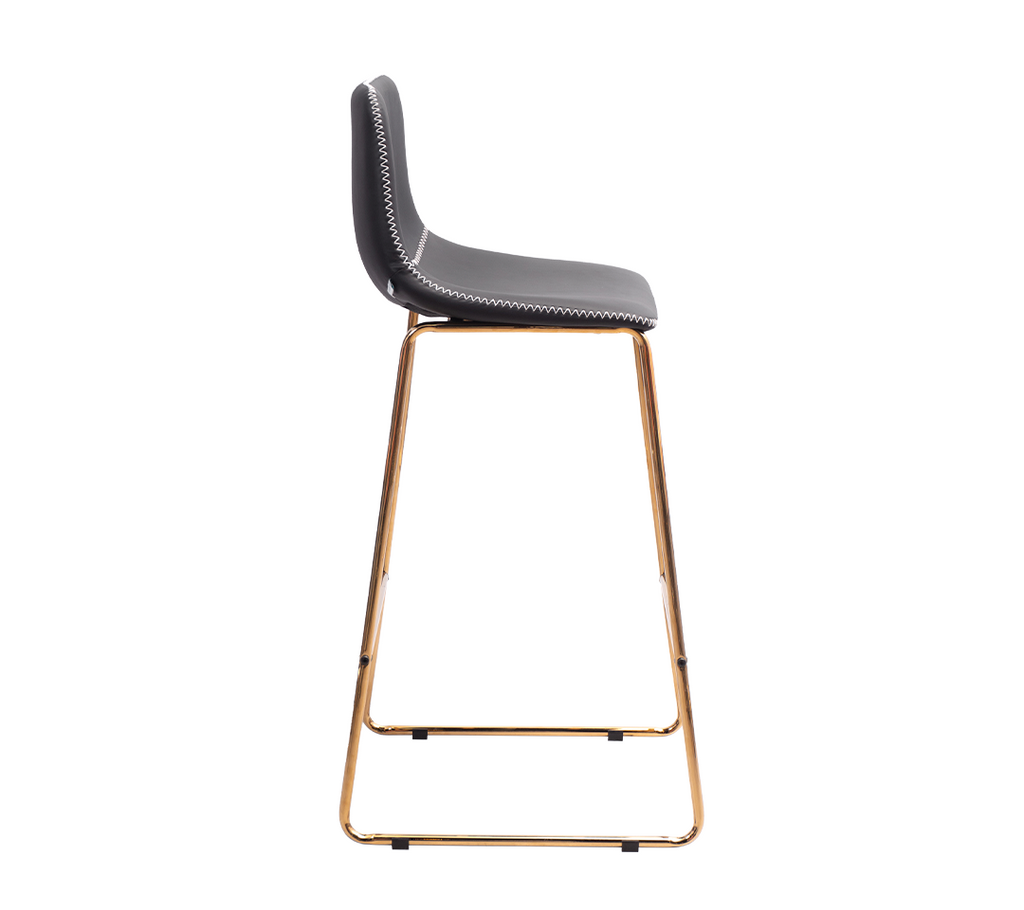 TABURETE DE BAR CAMILA NEGRO PATAS GOLD