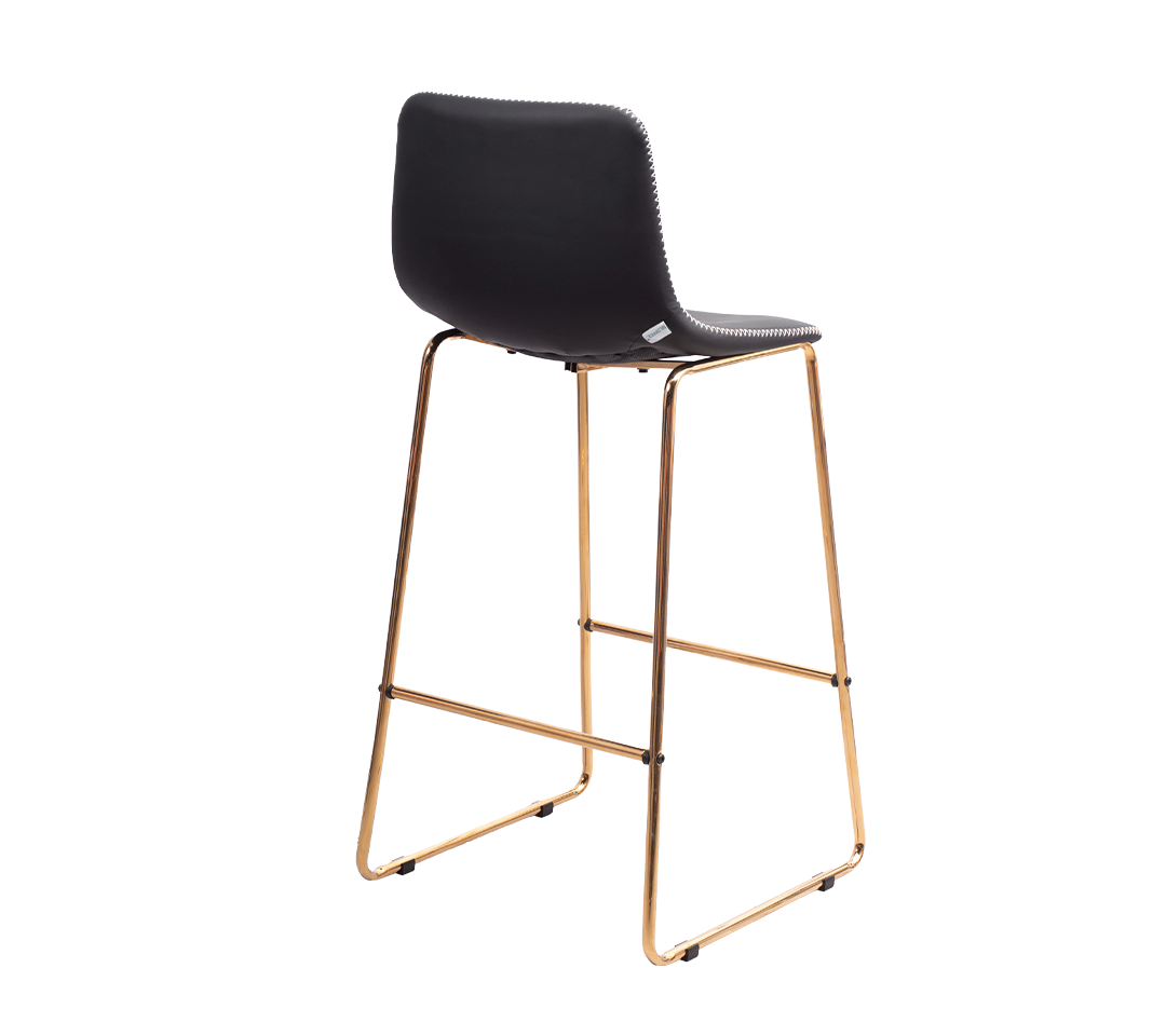 TABURETE DE BAR CAMILA NEGRO PATAS GOLD