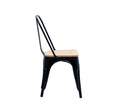 Silla Tolix Negra Asiento de Madera