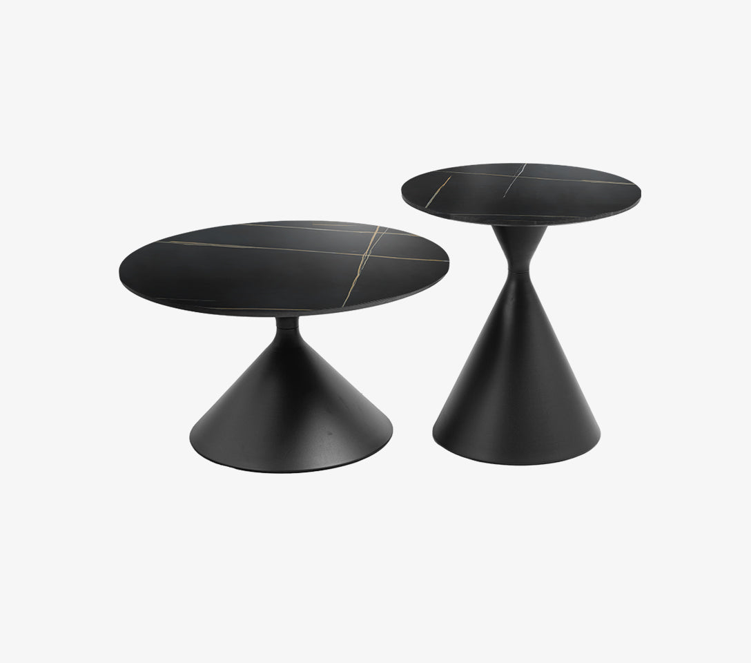 Mesa de Centro Luna 2 en 1 Negra – 70×40-55x47cm