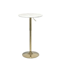 MESA REDONDA MULTIFUN. MARMOL PATAS GOLD 60cm dia. BLANCO
