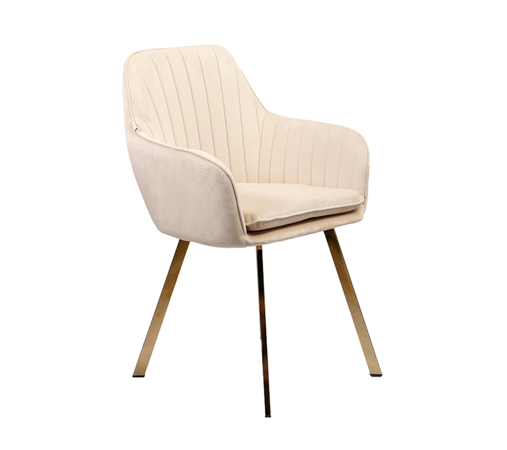 SILLA DE COMEDOR VELVET PATAS GOLD COLOR CREMA